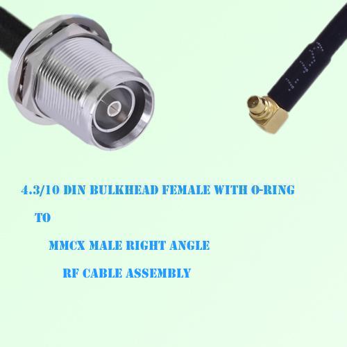 4.3/10 DIN Bulkhead Female to MMCX Male Right Angle Cable Assembly