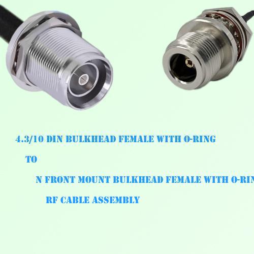 4.3/10 DIN Bulkhead Female to N Front Mount Bulkhead Female Cable 4.3/10 DIN Bulkhead Female to N Front Mount Bulkhead Female Cable
