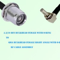 4.3/10 DIN Bulkhead Female to QMA Bulkhead Female Right Angle Cable