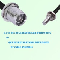 4.3/10 DIN Bulkhead Female to QMA Bulkhead Female Cable Assembly