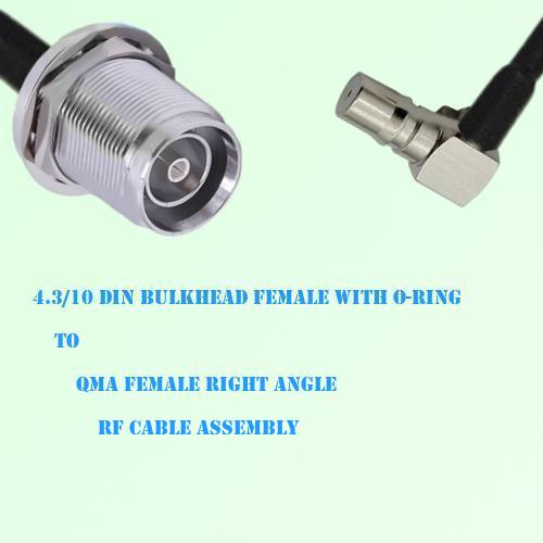 4.3/10 DIN Bulkhead Female to QMA Female Right Angle Cable Assembly