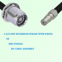 4.3/10 DIN Bulkhead Female with O-Ring to QMA Female RF Cable Assembly