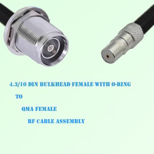 4.3/10 DIN Bulkhead Female with O-Ring to QMA Female RF Cable Assembly