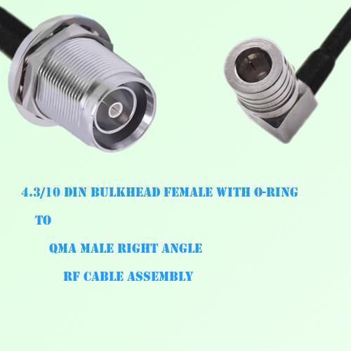 4.3/10 DIN Bulkhead Female to QMA Male Right Angle Cable Assembly 4.3/10 DIN Bulkhead Female to QMA Male Right Angle Cable Assembly