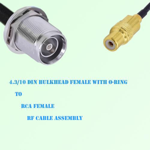 4.3/10 DIN Bulkhead Female with O-Ring to RCA Female RF Cable Assembly