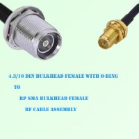 4.3/10 DIN Bulkhead Female to RP SMA Bulkhead Female Cable Assembly