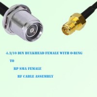 4.3/10 DIN Bulkhead Female with O-Ring to RP SMA Female Cable Assembly