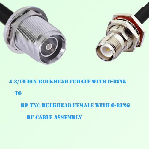 4.3/10 DIN Bulkhead Female to RP TNC Bulkhead Female Cable Assembly