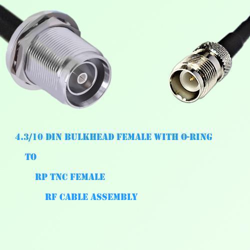 4.3/10 DIN Bulkhead Female with O-Ring to RP TNC Female Cable Assembly