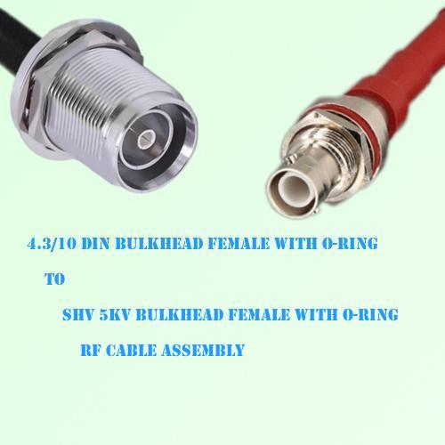 4.3/10 DIN Bulkhead Female to SHV 5kV O-Ring Bulkhead Female Cable