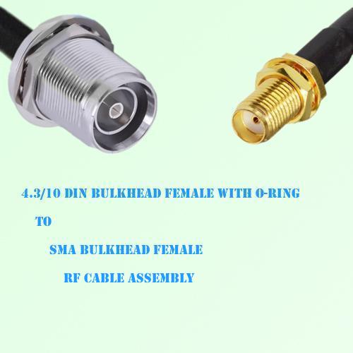 4.3/10 DIN Bulkhead Female to SMA Bulkhead Female Cable Assembly 4.3/10 DIN Bulkhead Female to SMA Bulkhead Female Cable Assembly