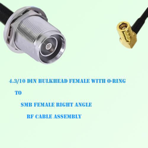 4.3/10 DIN Bulkhead Female to SMB Female Right Angle Cable Assembly 4.3/10 DIN Bulkhead Female to SMB Female Right Angle Cable Assembly