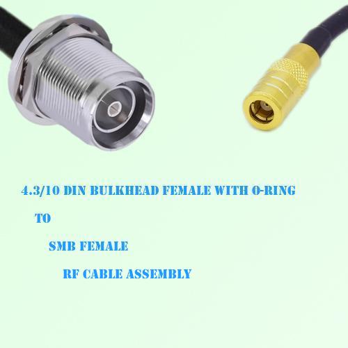 4.3/10 DIN Bulkhead Female with O-Ring to SMB Female RF Cable Assembly 4.3/10 DIN Bulkhead Female with O-Ring to SMB Female RF Cable Assembly