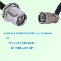 4.3/10 DIN Bulkhead Female to TNC Male Right Angle Cable Assembly