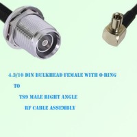 4.3/10 DIN Bulkhead Female to TS9 Male Right Angle Cable Assembly