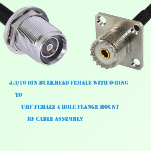4.3/10 DIN O-Ring Bulkhead Female to UHF Female 4 Hole Cable Assembly 4.3/10 DIN O-Ring Bulkhead Female to UHF Female 4 Hole Cable Assembly