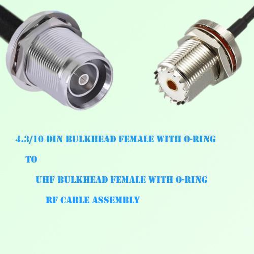 4.3/10 DIN Bulkhead Female to UHF O-Ring Bulkhead Female Cable