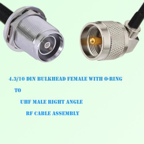 4.3/10 DIN Bulkhead Female to UHF Male Right Angle Cable Assembly 4.3/10 DIN Bulkhead Female to UHF Male Right Angle Cable Assembly