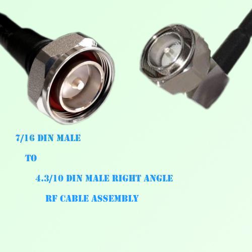 7/16 DIN Male to 4.3/10 DIN Male Right Angle RF Cable Assembly