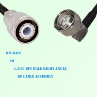 HN Male to 4.3/10 DIN Male Right Angle RF Cable Assembly