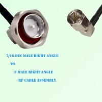 7/16 DIN Male Right Angle to F Male Right Angle RF Cable Assembly