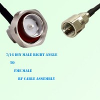 7/16 DIN Male Right Angle to FME Male RF Cable Assembly