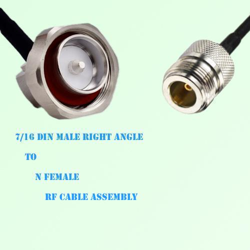 7/16 DIN Male Right Angle to N Female RF Cable Assembly