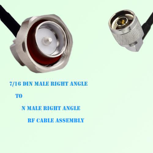 7/16 DIN Male Right Angle to N Male Right Angle RF Cable Assembly 7/16 DIN Male Right Angle to N Male Right Angle RF Cable Assembly