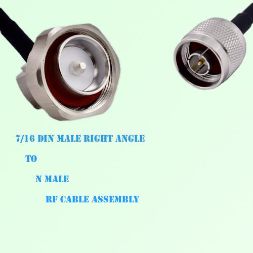 7/16 DIN Male Right Angle to N Male RF Cable Assembly 7/16 DIN Male Right Angle to N Male RF Cable Assembly