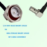 7/16 DIN Male Right Angle to QMA Female Right Angle RF Cable Assembly