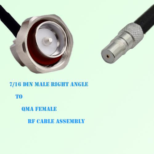 7/16 DIN Male Right Angle to QMA Female RF Cable Assembly 7/16 DIN Male Right Angle to QMA Female RF Cable Assembly