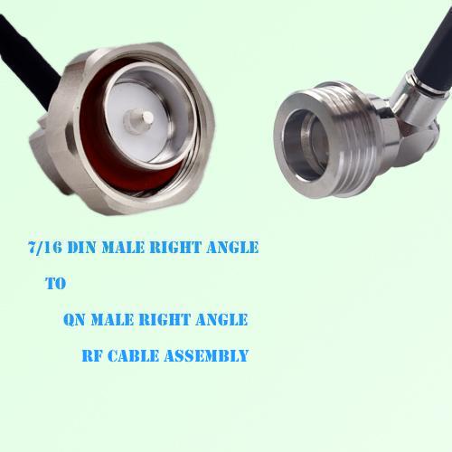 7/16 DIN Male Right Angle to QN Male Right Angle RF Cable Assembly 7/16 DIN Male Right Angle to QN Male Right Angle RF Cable Assembly