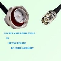 7/16 DIN Male Right Angle to RP TNC Female RF Cable Assembly