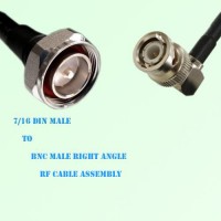 7/16 DIN Male to BNC Male Right Angle RF Cable Assembly