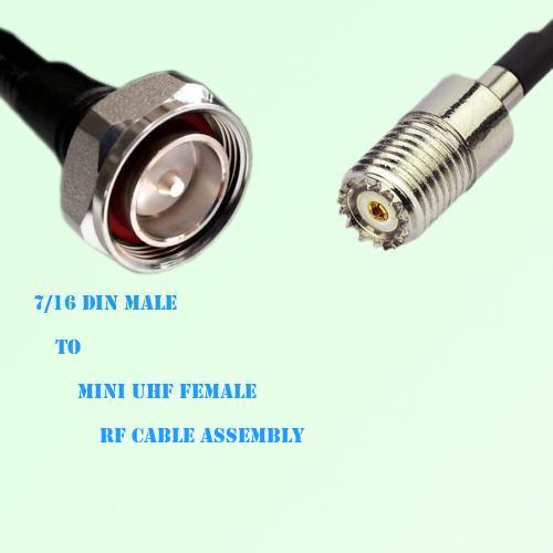 7/16 DIN Male to Mini UHF Female RF Cable Assembly