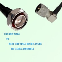 7/16 DIN Male to Mini UHF Male Right Angle RF Cable Assembly