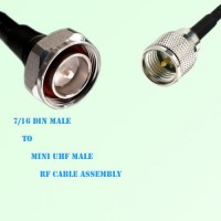 7/16 DIN Male to Mini UHF Male RF Cable Assembly