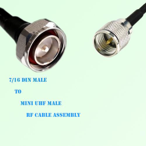 7/16 DIN Male to Mini UHF Male RF Cable Assembly
