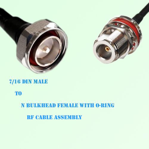 7/16 DIN Male to N Bulkhead Female RF Cable Assembly 7/16 DIN Male to N Bulkhead Female RF Cable Assembly