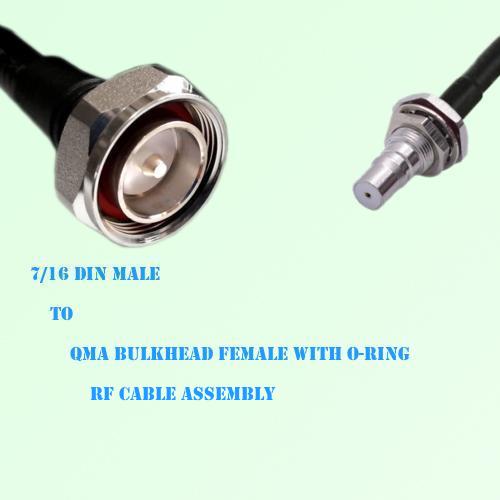 7/16 DIN Male to QMA Bulkhead Female RF Cable Assembly 7/16 DIN Male to QMA Bulkhead Female RF Cable Assembly