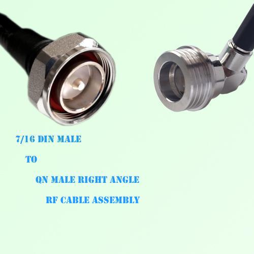 7/16 DIN Male to QN Male Right Angle RF Cable Assembly 7/16 DIN Male to QN Male Right Angle RF Cable Assembly
