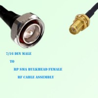 7/16 DIN Male to RP SMA Bulkhead Female RF Cable Assembly