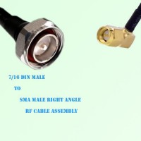 7/16 DIN Male to SMA Male Right Angle RF Cable Assembly