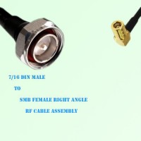 7/16 DIN Male to SMB Female Right Angle RF Cable Assembly