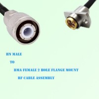 HN Male to BMA Female 2 Hole Flange Mount RF Cable Assembly HN Male to BMA Female 2 Hole Flange Mount RF Cable Assembly