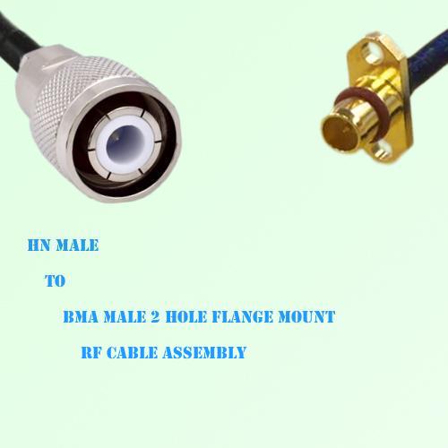 HN Male to BMA Male 2 Hole Flange Mount RF Cable Assembly HN Male to BMA Male 2 Hole Flange Mount RF Cable Assembly