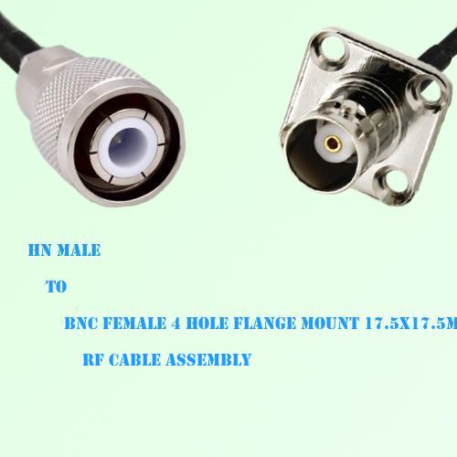 HN Male to BNC Female 4 Hole 17.5x17.5mm RF Cable Assembly