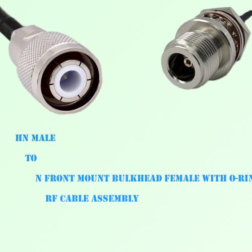 HN Male to N Front Mount Bulkhead Female with O-Ring RF Cable Assembly HN Male to N Front Mount Bulkhead Female with O-Ring RF Cable Assembly