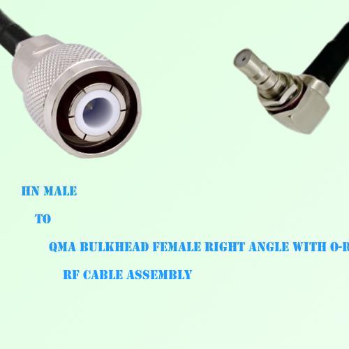 HN Male to QMA Bulkhead Female Right Angle with O-Ring Cable Assembly HN Male to QMA Bulkhead Female Right Angle with O-Ring Cable Assembly