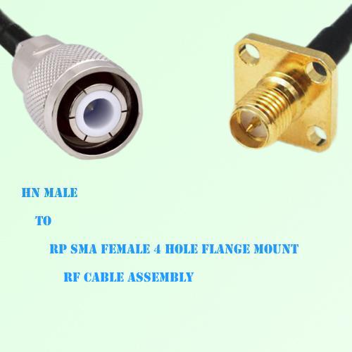 HN Male to RP SMA Female 4 Hole Flange Mount RF Cable Assembly HN Male to RP SMA Female 4 Hole Flange Mount RF Cable Assembly